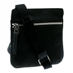 Alexander McQueen Black Canvas Messenger Bag