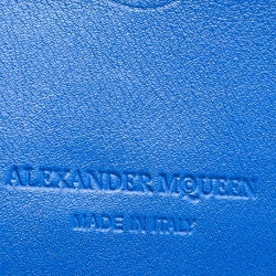 Pre Owned Alexander McQueen Black Croc Embossed Leather Bi Fold Wallet