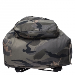 Alexander McQueen Green Camouflage Nylon Dancing Skeleton Backpack 
