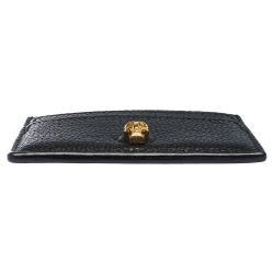 Alexander McQueen Black Leather Skull Card Holder