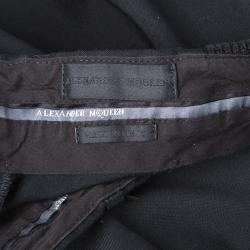 Pre Owned Alexander McQueen Black Wool Trousers S