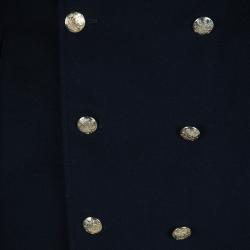 Pre Owned Alexander McQueen Black Wool Cashmere Double Breasted Coat L