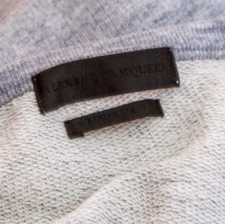 Pre Owned Alexander McQueen Grey Flocked Skull Print Sweatshirt L