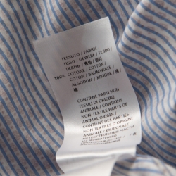 Pre Owned Alexander McQueen Mini Skull Print Striped Cotton Poplin Short Sleeve Shirt M