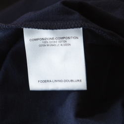 Pre Owned Alexander McQueen Navy Blue Skull and Ivy Printed Cotton T-Shirt L