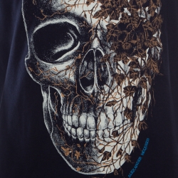 Pre Owned Alexander McQueen Navy Blue Skull and Ivy Printed Cotton T-Shirt L