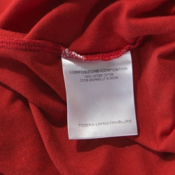 Pre Owned Alexander McQueen Red Skull Printed Cotton Crew Neck T-shirt S