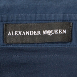 Pre Owned Alexander McQueen Teal Stretch Cotton Buckle Strap Detail Shirt L