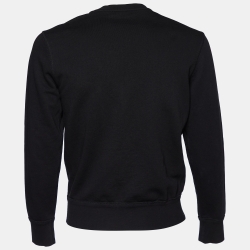 Pre Owned Alexander McQueen Black Cotton Paneled Graphic Skull Printed Sweatshirt S