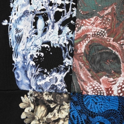 Pre Owned Alexander McQueen Black Cotton Paneled Graphic Skull Printed Sweatshirt S