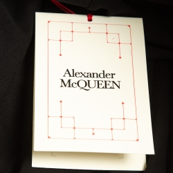 Pre Owned Alexander McQueen Black Logo Intarsia Pique Cotton Polo T-Shirt XXL