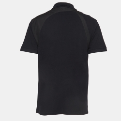Pre Owned Alexander McQueen Black Logo Harness Cotton Pique Polo T-Shirt XL