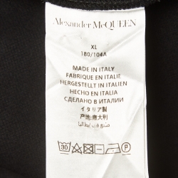 Pre Owned Alexander McQueen Black Logo Harness Cotton Pique Polo T-Shirt XL
