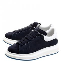 Alexander McQueen Navy Suede and Mesh Platform Sneakers Size 43