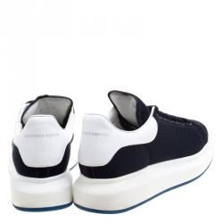 Alexander McQueen Navy Suede and Mesh Platform Sneakers Size 43