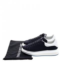 Alexander McQueen Navy Suede and Mesh Platform Sneakers Size 43