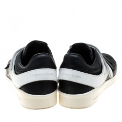 Pre Owned Alexander McQueen Monochrome Leather Velcro Sneakers Size 44