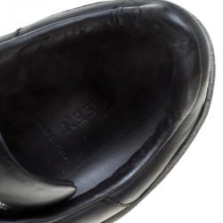 Pre Owned Alexander McQueen Monochrome Leather Velcro Sneakers Size 44