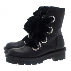 مملوكة مسبقًا بوت قتال اليكساندر ماكوين جلد أسود مقاس 38.5