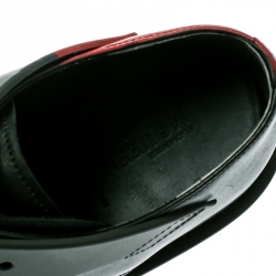 Pre Owned Alexander McQueen Red/ Brown Leather Lace-Up Derby Shoes Size 43