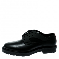 Pre Owned Alexander McQueen Red/ Brown Leather Lace-Up Derby Shoes Size 43