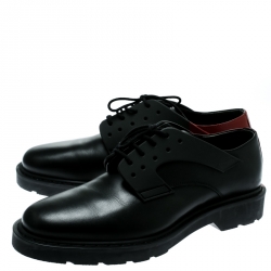 Pre Owned Alexander McQueen Red/ Brown Leather Lace-Up Derby Shoes Size 43