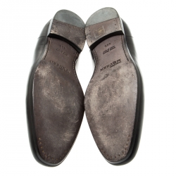 Pre Owned Alexander Mcqueen Black Leather Skull Detail Loafers Size 42.5