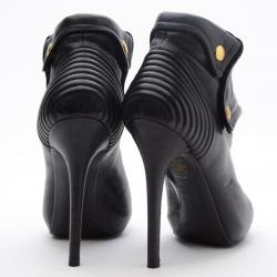 Pre Owned Alexander McQueen Faithful Peep-Toe Ankle Boots Size 36.5