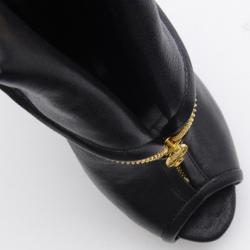 Pre Owned Alexander McQueen Faithful Peep-Toe Ankle Boots Size 36.5