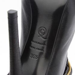 Pre Owned Alexander McQueen Faithful Peep-Toe Ankle Boots Size 36.5