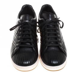 Pre Owned Alexander McQueen Black Quilted Leather Low Top Sneakers Size 42