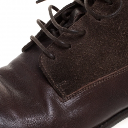 Alexander McQueen Brown Leather And Suede Lace Up Ankle Boots Size 40