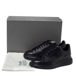 Pre Owned Alexander McQueen Black Leather Larry Low Top Sneakers Size 40