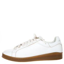 Pre Owned Alexander Mcqueen White Leather Larry Low Top Sneakers Size 44