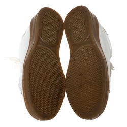 Pre Owned Alexander Mcqueen White Leather Larry Low Top Sneakers Size 44