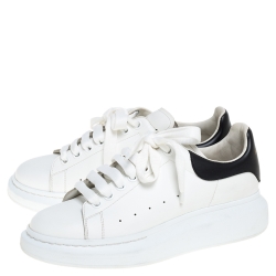 Alexander McQueen White Leather Oversized Low Top Sneakers Size 40.5