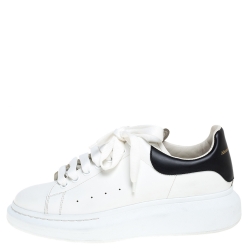 Alexander McQueen White Leather Oversized Low Top Sneakers Size 40.5