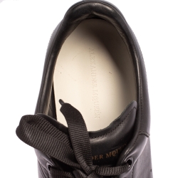 Pre Owned Alexander McQueen Black Leather Oversized Low Top Sneakers Size 44
