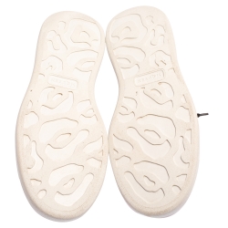 Pre Owned Alexander McQueen Black Leather Oversized Low Top Sneakers Size 44