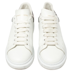 Pre Owned Alexander McQueen White Leather Oversized Low Top Sneakers Size 43
