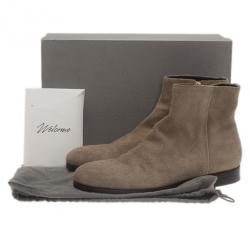 Pre Owned Alexander McQueen Beige Suede Chelsea Ankle Boots Size 44