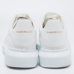 Pre Owned Alexander McQueen White Leather Oversized Low Top Sneakers Size 45