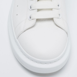 Pre Owned Alexander McQueen White Leather Oversized Low Top Sneakers Size 45