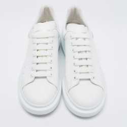 Pre Owned Alexander McQueen White Leather Oversized Low Top Sneakers Size 45