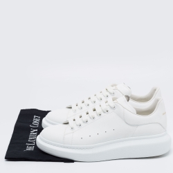 Pre Owned Alexander McQueen White Leather Oversized Low Top Sneakers Size 45