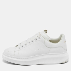 Oversize leather trainers Alexander McQueen White size 41 EU in Leather -  30543903