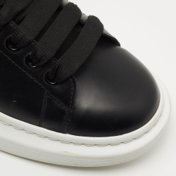 Alexander McQueen Black Leather Larry Low Top Sneakers Size 42.5