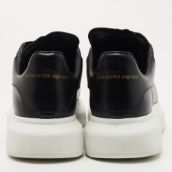 Alexander McQueen Black Leather Larry Low Top Sneakers Size 42.5