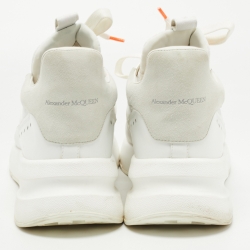Pre Owned Alexander McQueen White Leather and Suede Oversized Sneakers Size 45
