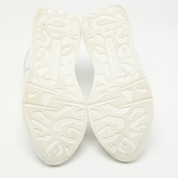 Pre Owned Alexander McQueen White Leather and Suede Oversized Sneakers Size 45